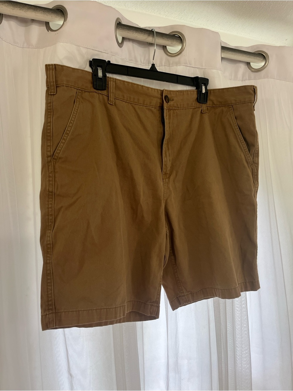 Faded Glory Men's Tan Flat-Front Cotton Shorts size X-Large 42”
